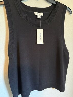 NWT ON 34TH Black Sleeveless Knit Tank Top Sz L
